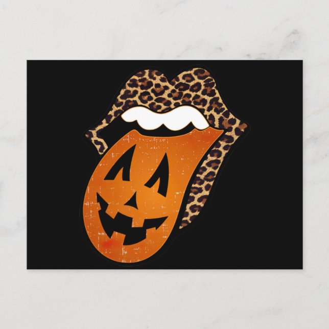 Carte Postale Halloween de la bouche de langue (Devant)