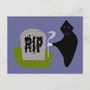 Carte postale Halloween de la mort dans le cimetiè