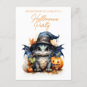 Carte Postale Halloween de l'aquarelle des enfants de budget