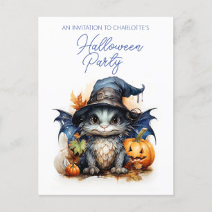 Carte Postale Halloween de l'aquarelle des enfants de budget