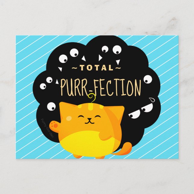 Carte Postale Halloween de Mochi - Purr-fection de chat orange m (Devant)