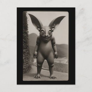 Carte postale Halloween de monstre chauve-souris é