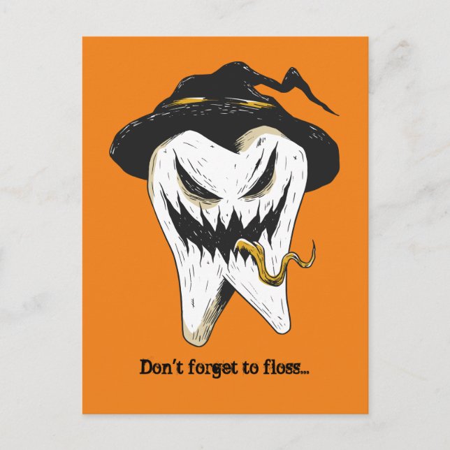 Carte Postale Halloween dentaliste effrayant (Devant)