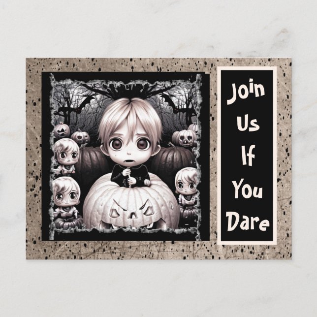 Carte Postale Halloween déplaisant pour Citrouille petit enfant (Devant)