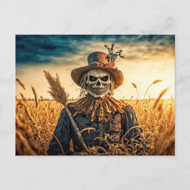 Carte Postale Halloween déplaisant Scarecrow (Devant)