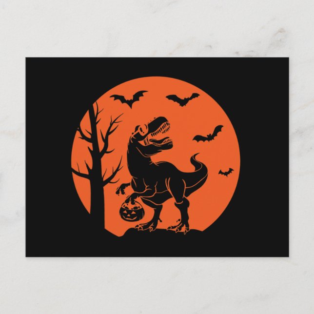 Carte Postale Halloween Dinosaur costume de famille Halloween (Devant)