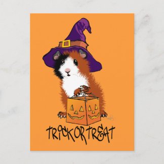 Carte Postale Halloween du cochon de Guinée