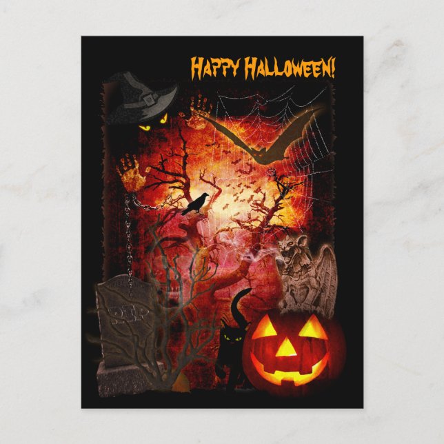 Carte Postale Halloween effrayant (Devant)