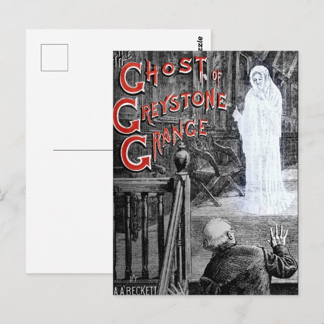CARTE POSTALE HALLOWEEN ÉFFRAYANT GHOST DE GREYSTONE MANSION (Devant / Derrière)
