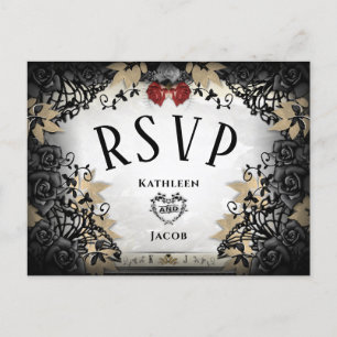 Carte postale Halloween Elegante RSVP correspondan