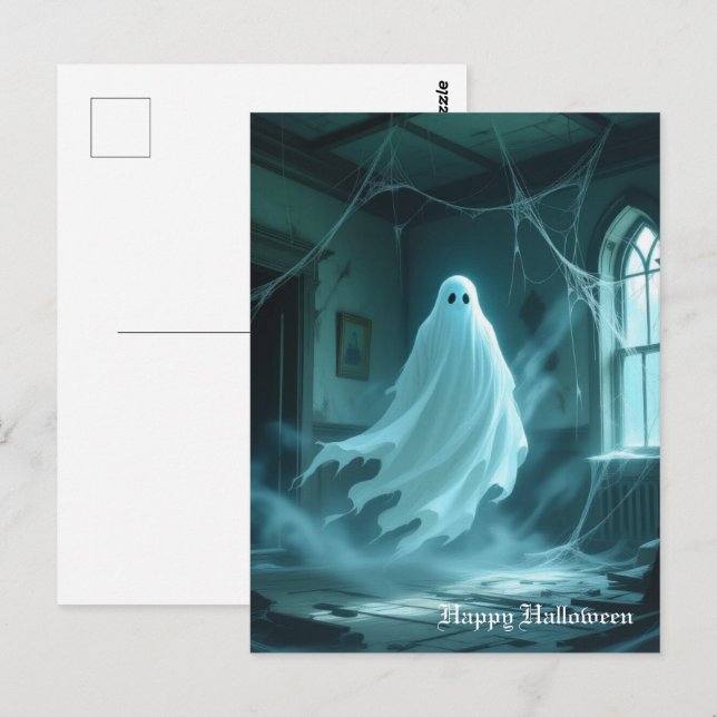 Carte Postale Halloween Ghost (Devant / Derrière)