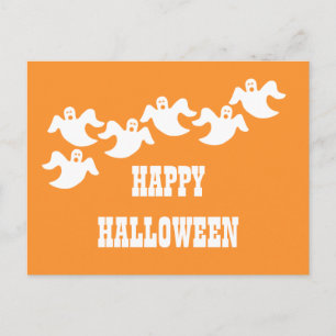 Carte postale Halloween Ghost Party, orange