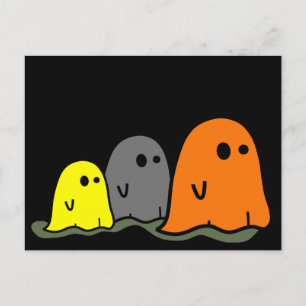 Carte postale Halloween Ghosts mignonne