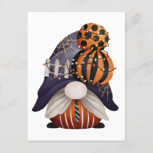 Carte Postale Halloween Gnome Purple & Orange