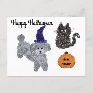 Carte postale Halloween Gray Poodle #1