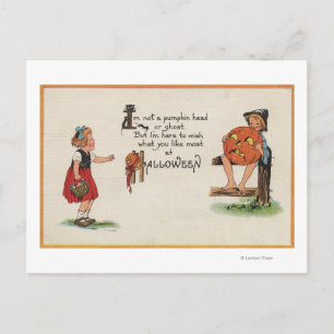 Carte Postale Halloween GreetingKid sur la clôture