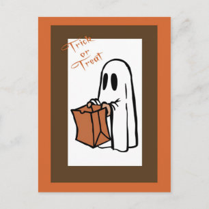 Carte postale Halloween Invitation Ghost1
