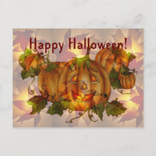 Carte Postale HALLOWEEN JACK & CITROUILLE PATCH par SHARON SHARP