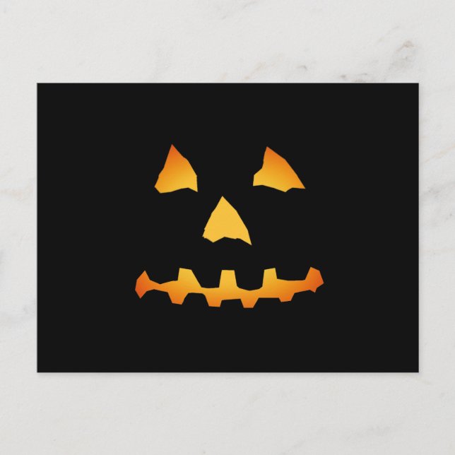 Carte Postale Halloween : Jack-o-Lantern Face : (Devant)