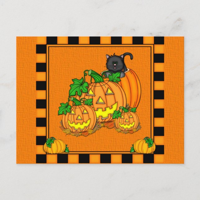 Carte Postale Halloween Jack O'Lanterns (Devant)