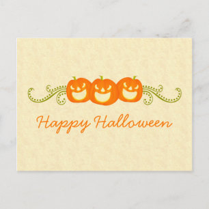 Carte postale Halloween joyeuse Citrouille Swirls