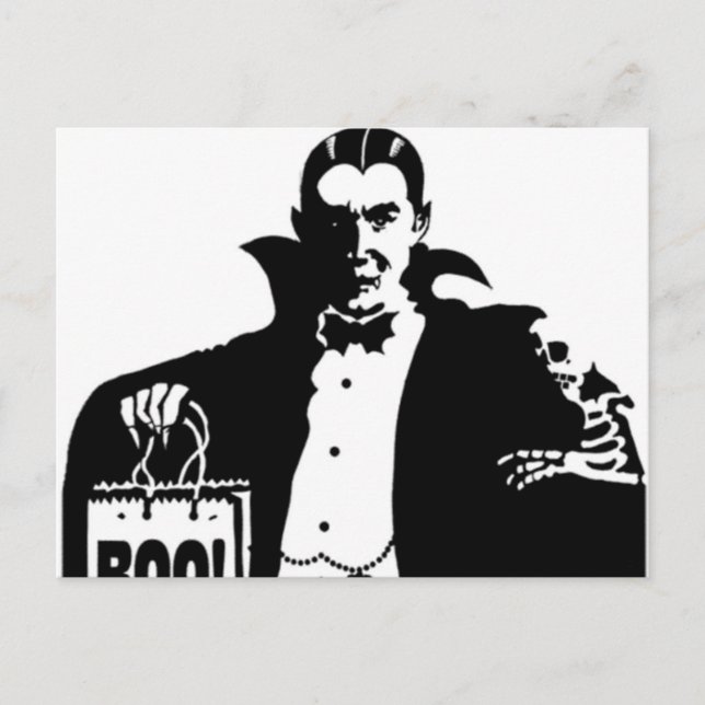 Carte Postale Halloween joyeuse de Dracula (Devant)