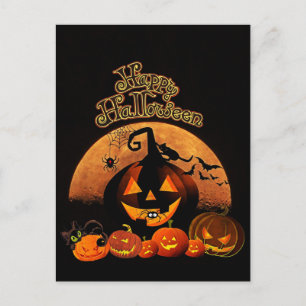 Carte Postale Halloween - Joyeux Citrouilles d'Halloween