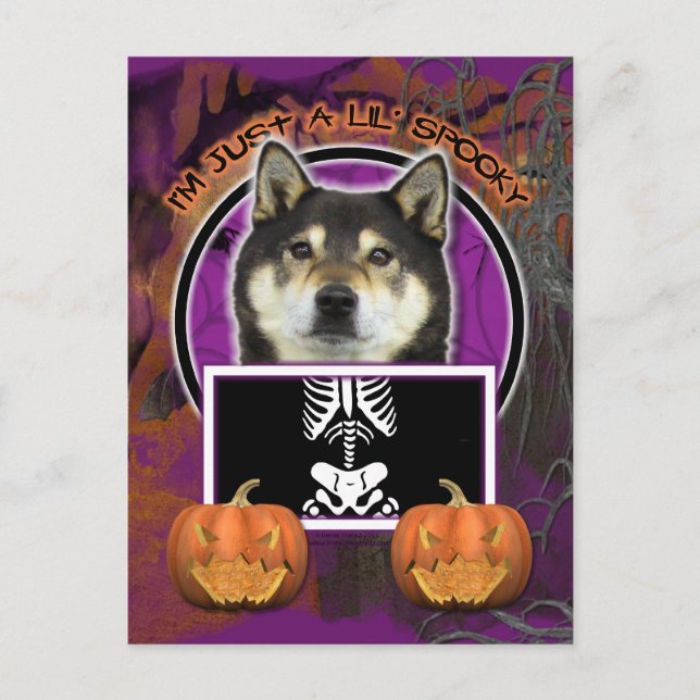 Carte Postale Halloween - Just a Lil Éffrayant - Shiba Inu - Yas (Devant)