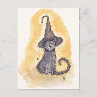 Carte Postale Halloween Kitty Witch