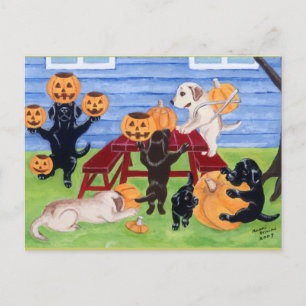 Carte Postale Halloween Labradors !