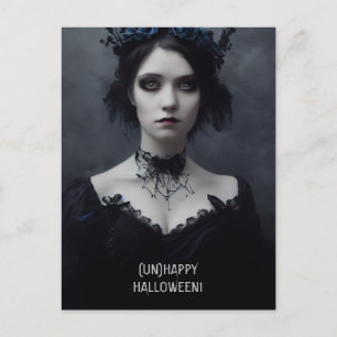 Carte Postale Halloween malheureux. Sorcière gothique fille