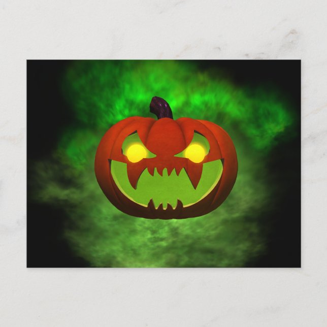 Carte Postale Halloween malin éffrayantPumpkin (Devant)