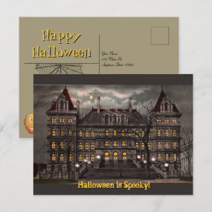 Carte postale Halloween Mansion éffrayante