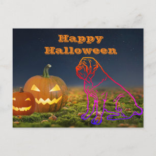 Carte Postale Halloween Mastiff anglais Joyeux Halloween