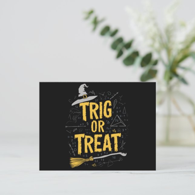 Carte Postale Halloween Math Enseignant Trier Ou Treat School (Debout devant)