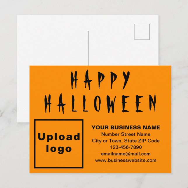 Carte postale Halloween Orange Color Holiday (Devant / Derrière)