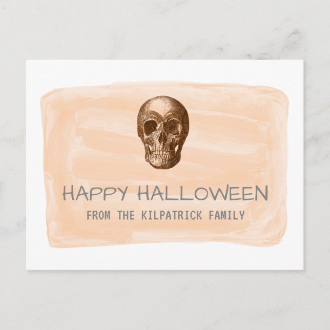 Carte postale Halloween Orange Watercolor (Devant)