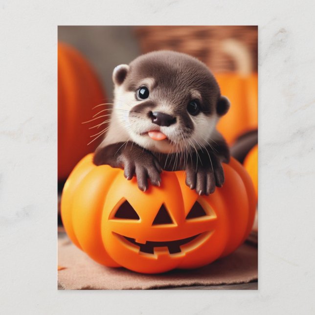 Carte Postale Halloween Otter (Devant)