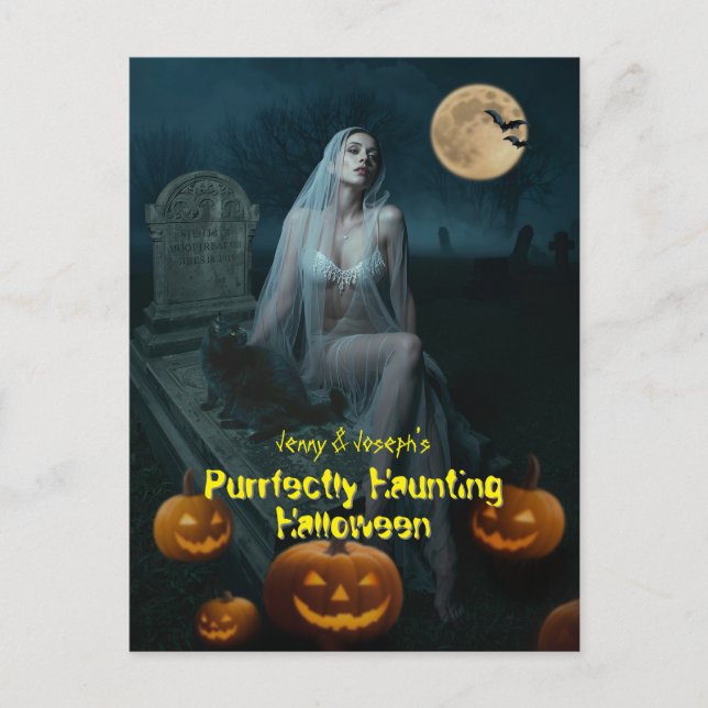 Carte Postale Halloween parfaitement hanté (Devant)