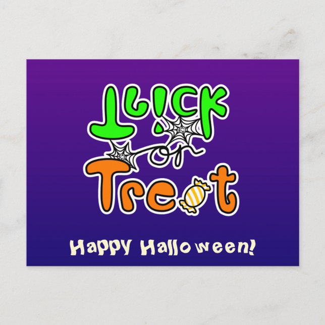Carte Postale Halloween Party Trick ou traitement (Devant)