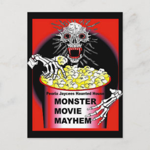 Carte Postale Halloween Poster Skeleton Manger Popcorn