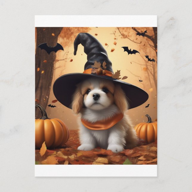 Carte Postale Halloween Puppy - Spooktacular Canine Costu (Devant)