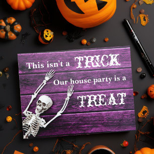 Carte Postale Halloween Purple Skeleton Custom House Party