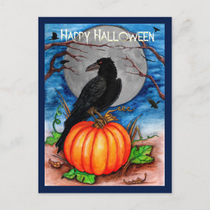 Carte Postale Halloween Raven