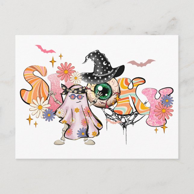 Carte Postale Halloween rétro éffrayant (Devant)