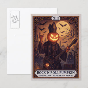 Carte postale Halloween Rock 'N Roll Pumpkin