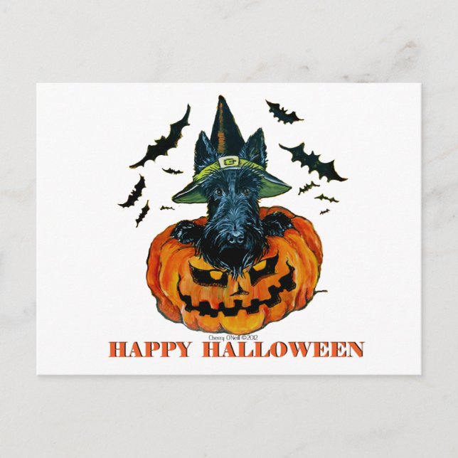 Carte Postale Halloween Scottie (Devant)