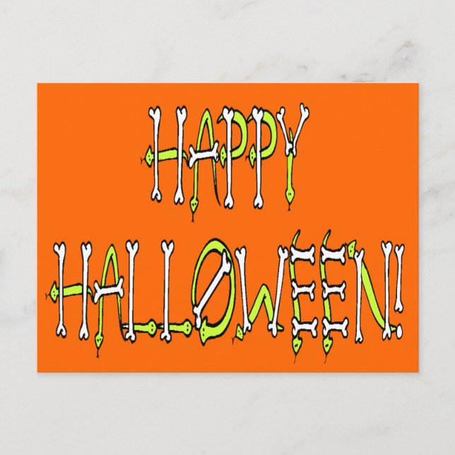 Carte Postale Halloween serpents et os Texte (Devant)