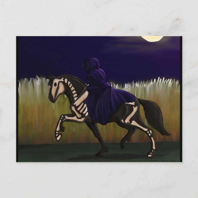 Carte postale Halloween Skeleton Horse & Rider (Devant)