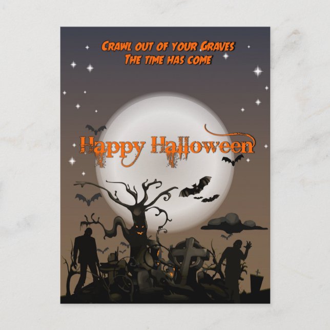 Carte postale Halloween Sortez de vos tombes (Devant)